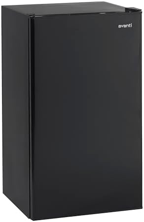 Avanti 3.3 Cu. Ft. Mini Fridge Compact Refrigerator with Adjustable Temperature, Removable Shelves, Chiller Compartment wiith Flush-Back Design, 3.3 cu.ft., Black
