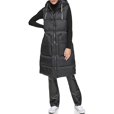 Andrew Marc Womens Kerr Long Quilted Puffer Vest