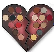 Heart-Shaped Eyeshadow Palette, 18 Colors, Matte and Shimmer Shades, Romantic Collection
