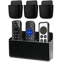 Remote Control Holder Wall TV Remote Holder, 3Pcs Self Adhesive Phone Charging Holder & 3 Slot Organizer Marker Holder Storage Containers, Wall Pen Pencil Holder Stroage for Home Office School(Black)