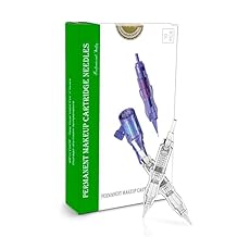 Permanent Makeup Cartridge Needles BIOMASER 10PCS Permanent Makeup Cartridge Needles Screw Thread Tattoo Needle for Permanent Makeup Machine Tattoo Pen for Eyebrow Eyeliner Lip Contour (1R-0.25mm)