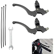 2 PCS Motorcycle Clutch Lever, Bike Brake Levers, Left and Right Clutch Brake Handle Levers Perch, Compatible with CRF50 XR50 Dirt Bike Motor Motocross Motorcycle (Black)