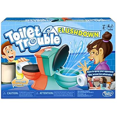 Hasbro Gaming Toilet Trouble Flushdown Kids Game Water Spray Ages 4