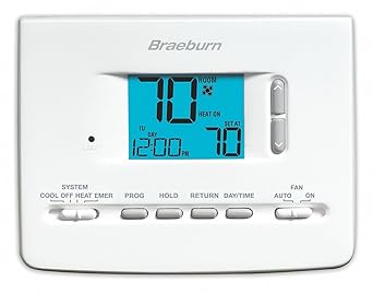Braeburn 2220NC Thermostat, 5-2 Day Programmable, 2H/1C