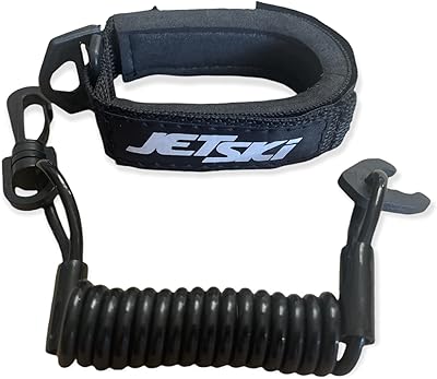 JLP Intended for Jetski PWC Pro Floating Wrist Band and Quick Cord Lanyard with Kaw End Key And Swivel Clip Black-Black