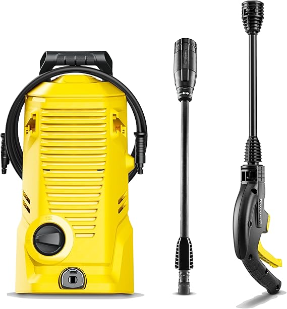 Karcher Pressure Washer K 1, Max 1.45 GPM, 1700 PSI, Trigger Spray Gun & Vario Power Spray Wand - for Cars, Bikes, Deck, Driveways, Siding, Patios