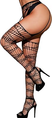 Womens Fishnet Stockings Lace Tights Hollow Out Lace Suspender Pantyhose