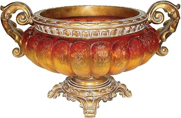 OK Lighting OK-2856B 13" H Gold Amber Centerpiece