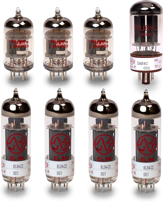 Vox AC30HWH Tube Set with Matched Power Tubes, Ruby and JJ Brand Tubes